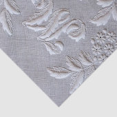 Elegant Gray Embroidery Floral Monogram letter M Tissuepapier (Detail)