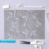 Elegant Gray Embroidery Floral Monogram letter M Tissuepapier (Craft)