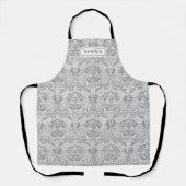 Elegant Gray Floral Pattern Schort (Voorkant)