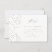 Elegant Gray Floral Wedding RSVP met QR-code (Voorkant)