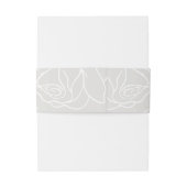 Elegant Gray Floral Wedding Uitnodigingen Wikkel (Achterkant Voorbeeld)