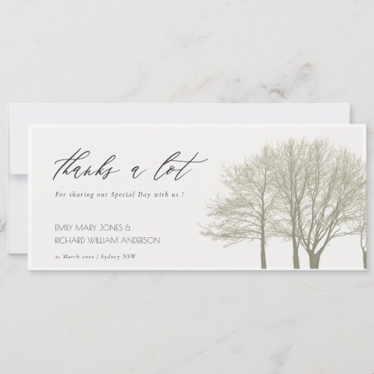 ELEGANT GRAY GOLD HERFST AUTUMN BEDANKT U DANK KAART (Voorkant)