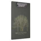 ELEGANT GRAY GOLD HERFST AUTUMN TREKT MONOGRAM KLEMBORD (Rechts)