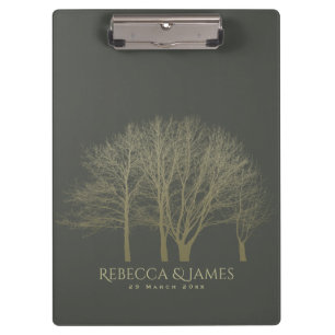 ELEGANT GRAY GOLD HERFST AUTUMN TREKT MONOGRAM KLEMBORD