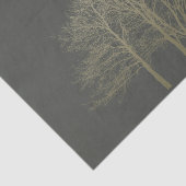 ELEGANT GRAY GOLD HERFST AUTUMN TREKT MONOGRAM TISSUEPAPIER (Detail)