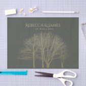 ELEGANT GRAY GOLD HERFST AUTUMN TREKT MONOGRAM TISSUEPAPIER (Craft)