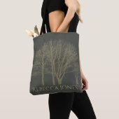 ELEGANT GRAY GOLD HERFST AUTUMN TREKT MONOGRAM TOTE BAG (Dichtbij)
