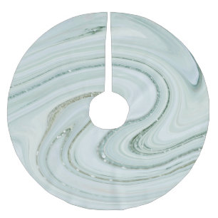 Elegant Gray Marble Swirl Silver Glitter Luxuric Kerstboom Rok