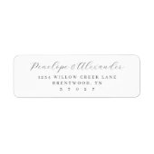 Elegant Gray Minimalist Calligraphy Etiket (Voorkant)