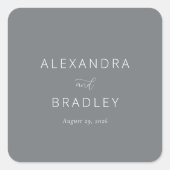 Elegant Gray Minimalist Calligraphy Vierkante Sticker (Voorkant)