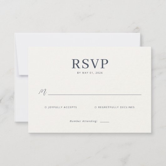 Elegant Gray Minimalist RSVP (Devant)