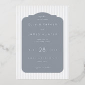 Elegant Gray Minimalist Wedding Invitations (Recto)