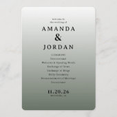 Elegant Gray Minimalist Wedding Program Programma (Voorkant)