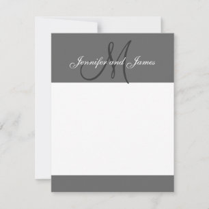 Élégant Gray Monogramme Noms Nouvelles Cartes de n