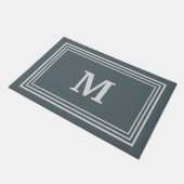 Elegant Gray Monogrammed Doormat Deurmat (Schuin)