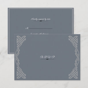 Elegant Gray op grijze geometrische weergave RSVP Kaartje
