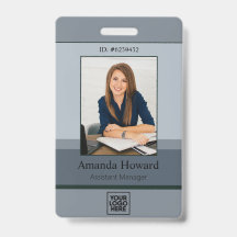 Elegant Gray Palette Employee Photo ID Company