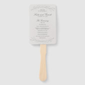 Elegant Gray Pencil Schetch Twigs Wedding Programm Handwaaier (Voorkant)