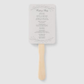 Elegant Gray Pencil Schetch Twigs Wedding Programm Handwaaier (Achterkant)