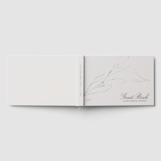 Elegant Gray Pencil Sketting Twig Vrijgezellenfees Gastenboek (Volledig)