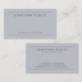 Elegant Gray Personalized Modern Minimalist Visitekaartje (Voorkant / Achterkant)