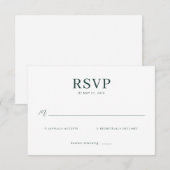 Elegant Gray RSVP Card (Devant / Derrière)