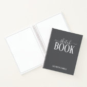 Elegant Gray Sketch Book with name gift for her Notitieboek (Binnen)