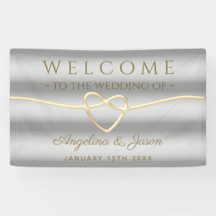 Elegant Gray Welcome Wedding Spandoek