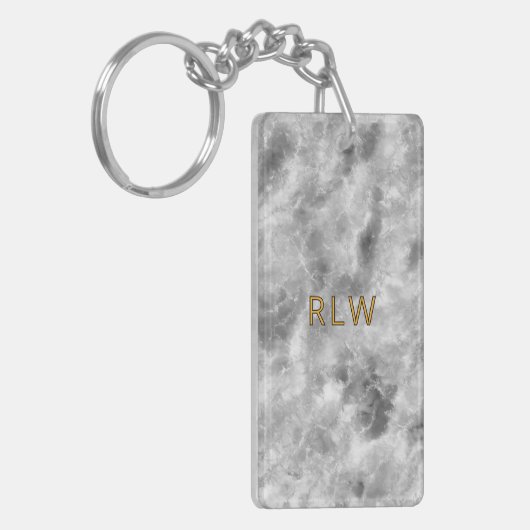 Elegant Gray White Carrera Marble Pattern Sleutelhanger (Voorkant Links)