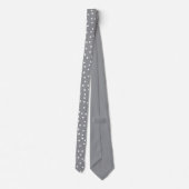 Elegant Gray White Dots Pattern Groom Gift   Stropdas (Achterkant)