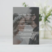 Elegant Gray & White Photo Wedding Invitation Kaart (Staand voorkant)