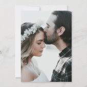 Elegant Gray & White Photo Wedding Invitation Kaart (Achterkant)