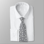 Elegant Gray White Polka Dots Pattern Groom Gift   Stropdas (Gebonden)