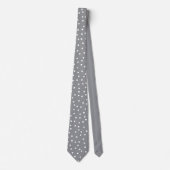 Elegant Gray White Polka Dots Pattern Groom Gift   Stropdas (Voorkant)