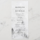 Elegant Gray Winter Forest Wedding Ceremony Programma (Voorkant)