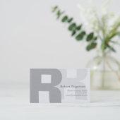 Elegant Grays Retro Big Double Letter R Visitekaartje (Staand voorkant)