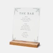 Elegant Grayscale Minimalist Bar Menu Acryl Bord (Hoek)