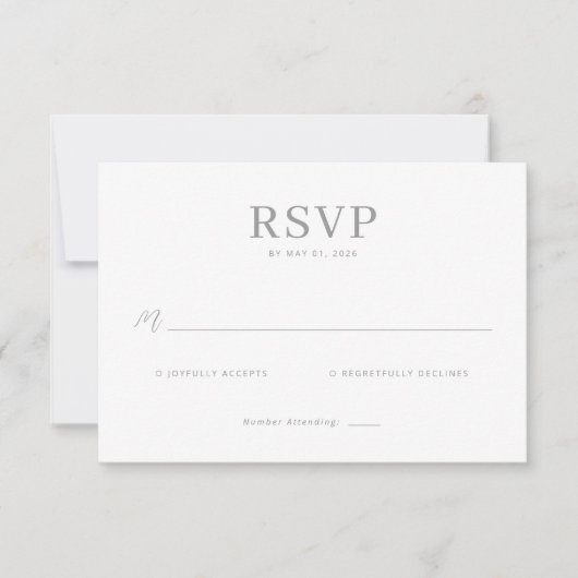 Elegant Grayscale RSVP Card (Devant)