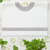 Elegant Greek Key Monogram Kitchen Towels Theedoek (Gevouwen)
