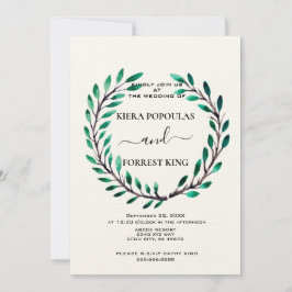 Elegant Greek Leaf Tiara Crown Wedding Invitation Kaart