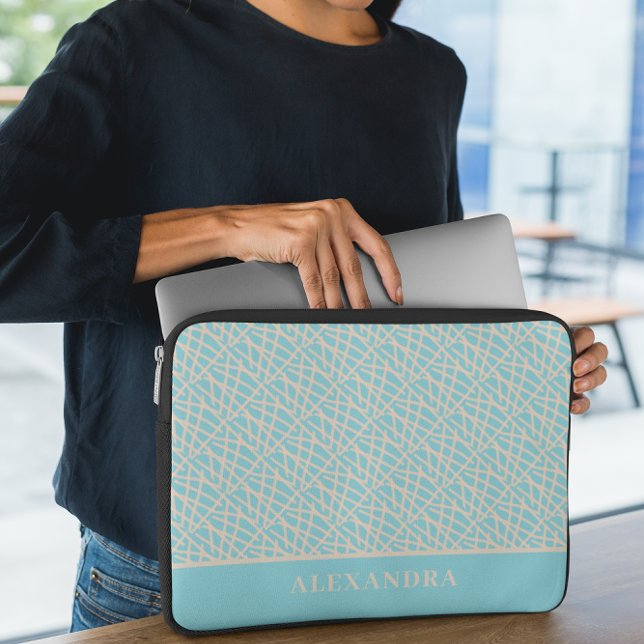 Elegant Green Abstract Laptop Sleeve (Creator heeft geüpload)