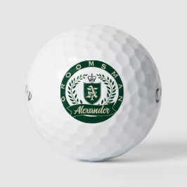 Elegant Green and Ivory Groomsman Wedding Gift  Golfballen