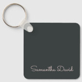 Elegant Green Beige gepersonaliseerd Sleutelhanger (Voorkant)