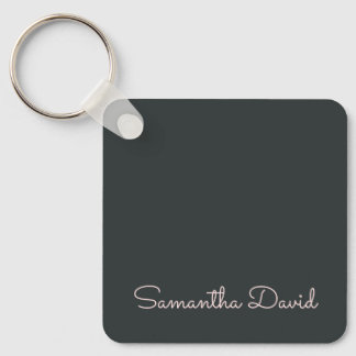 Elegant Green Beige gepersonaliseerd Sleutelhanger