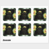 Elegant Green Black Product Labels Yellow Roses (Vel)