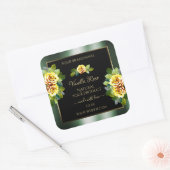 Elegant Green Black Product Labels Yellow Roses (Envelop)