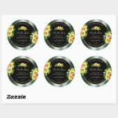 Elegant Green Black Product Labels Yellow Roses (Vel)