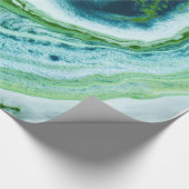 Elegant GREEN BLAUW WITTE TEXTUUR Cadeaupapier (Hoek)