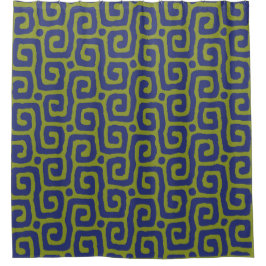 Elegant Green &blue Abstract pattern Douchegordijn