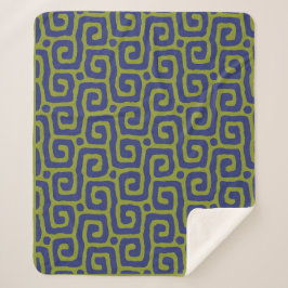 Elegant Green &blue Abstract pattern Sherpa Deken